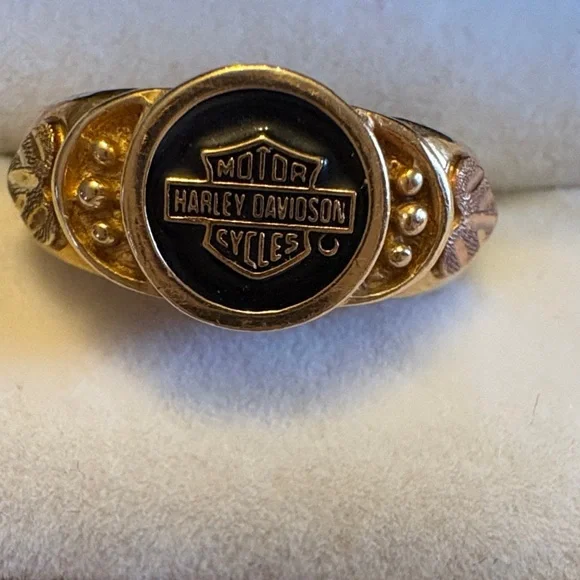 Harley-Davidson Gold and Black Emblem Ring - Picture 6 of 8